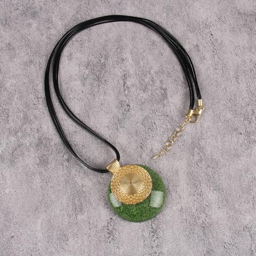 Leather Necklace for Women Vintage Boho Necklaces Black Cord Choker With Pendant Casual Chunky Leather Necklace Trendy - style: Adjustable Leather Necklace