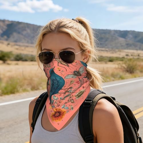 Head Scarf Hair Neck Scarves for Women Fashion Silk Satin Purse Bag Scarfs Handbags Bandana Neckerchief - color: Bird Peach Red Floral