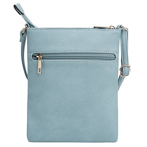 DELUXITY Crossbody Purse Bag Shoulder Bag Multi Pocket Zipper Purse - color: Pacific