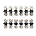 VOCOSTE 12 Pcs Mini Hair Claw Clip, Small Rhinestone Hair Clips, Metal Little Hair Clips for Women and Girl Flower Hair Accessories, White - color: White