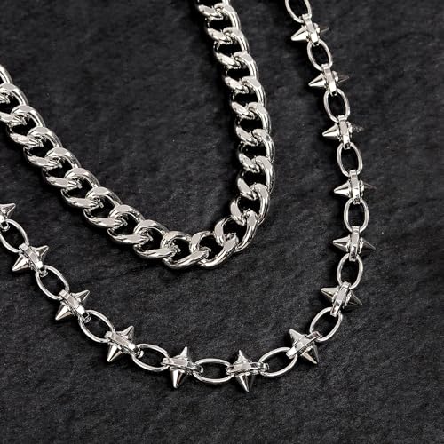Pants Chains Hip Hop Punk Jeans Wallet Chain Goth Layered Waist Belt Chain Clothing Accessories for Women Men - color: 2 Rivet Chains