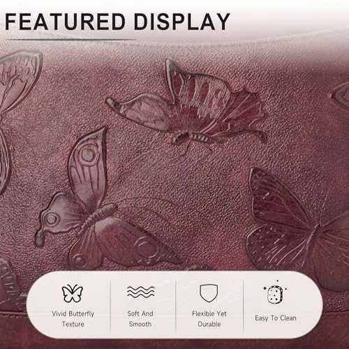 KITEVIUN Crossbody Bags for Women Trendy, Vegan Leather Medium Butterfly Hobo Purse, Women's Shoulder Handbags - color: Grape Purple