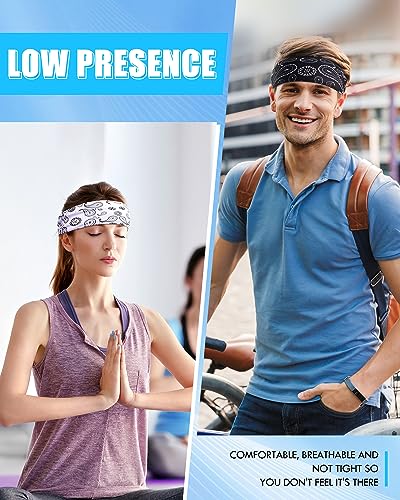 18 Pcs Sports Sweatbands for Men Women Camo Headbands Workout Non Slip Headbands Breathable Head Band Fitness Stretchy Unisex Hairband for Yoga Running Cycling Ball - color: Vintage Colors
