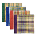 Cotton Like Bandana in Bulk, Head Scarf, Headband, Head wrap, Hair Neck Scarf for Women 22 x 22 inch - color: Bib05 Plaid 4pcs
