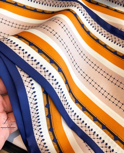 Hioyiwse Head Scarf Hair Neck Scarves For Women Purse Bag Scarfs For Handbags Silky Long Thin Satin Headscarf Fashion - color: B20-orange Pink Lines