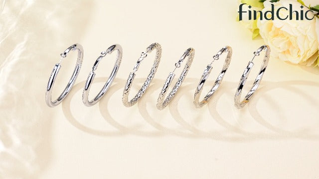 FindChic Twisted Hoop Earrings for Women, Silver/Black/14K Gold Plated Hypoallergenic Hollow Tube Rounded Loop Earrings, 30mm/40mm/60mm/80mm Hoops with Custom Name Options and Gift Box - color: b.Silver, size: 80MM