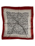 RoseSeek Women's Cheetah Print Silk Head Scarf Leopard Satin Rave Hair Scarf Headband Square Scarves - color: Red Leopard
