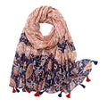 Yeieeo Boho Scarf for Women Lightweight Floral Printed Scarf Fall Winter Fashion Fringed Shawl - color: Floral 15