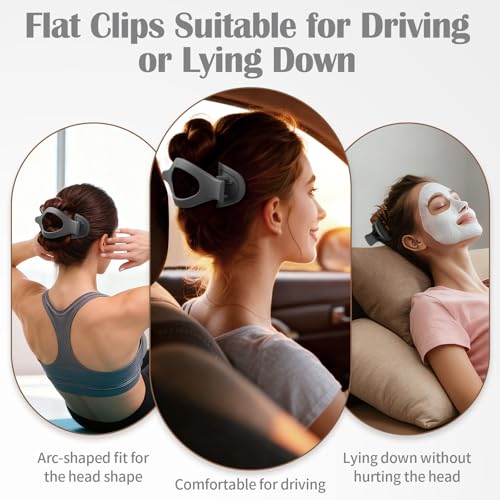 5.5 Inches Extra Large Flat Hair Clips for Women, 4 Pack XL Big Claw Clips for Thick Hair, Oversized Matte Strong Hold Non-slip Flat Claws, Dark Blue - color: Dark Blue-XL
