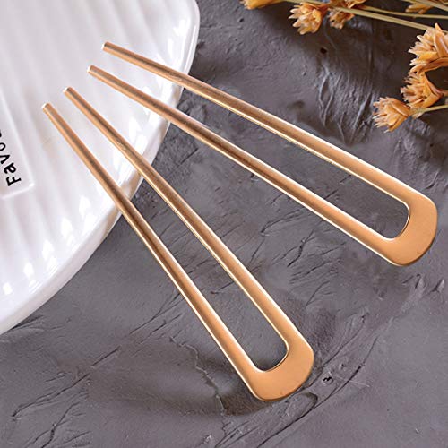 [2 Pack] Benefree U-Shape Hairpins, Bride Hair Accessories Hair Pins Clip Vintage Hair Stick,Hairstyle Chignon for Women Girls-Gold - color: 2P Gold