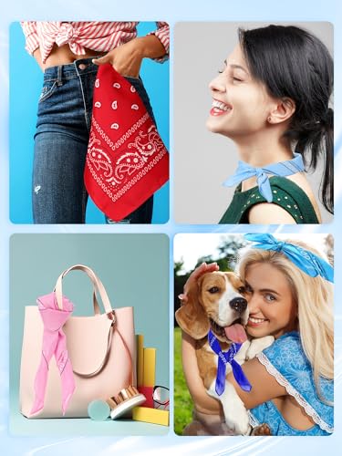 Unittype 48 Pieces Paisley Bandana Novelty Unisex Cowboy Headband Sports Bandannas Scarf Outdoor for Western Party Costume - color: Summer Assorted Color, style: Classic