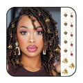 Formery Beads Dreadlock Clip Accessories Gold Elephant Box Braid Rings Heart African Hair Charms Jewelry for Black Women (13PCS)