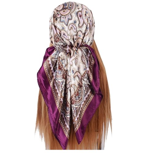 Headscarf Large Square Women Scarf 35" Fashion Scarves Silk Feeling Hairscarf - color: A115