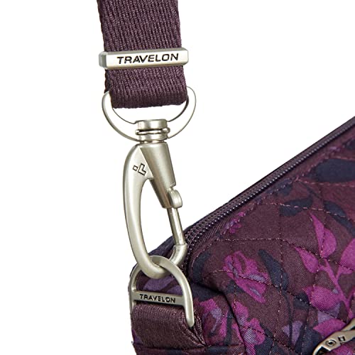 Travelon Anti-Theft Classic Small East/West Crossbody - color: Wine Rose