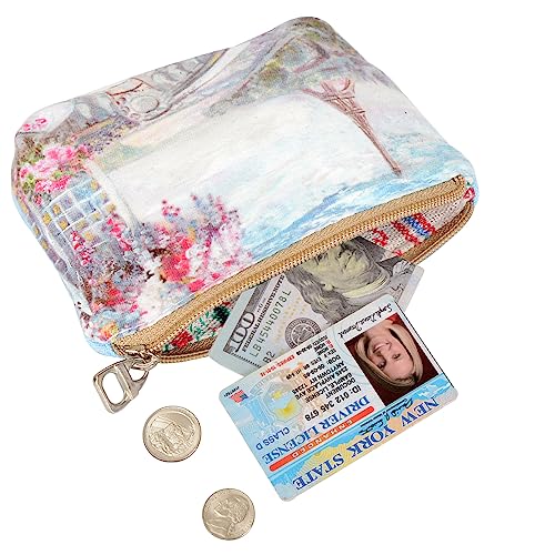 Women and Girls Cute Fashion Coin Purse Wallet Bag Change Pouch Key Holder - color: Iron Tower