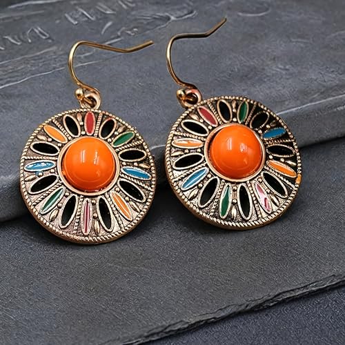 Boho Earrings for Women Trendy Gold Dangle Earrings Vintage Bohemian Indian Country Jewelry Gifts Boho Dress Chic Clothing - color: A3:boho earrings
