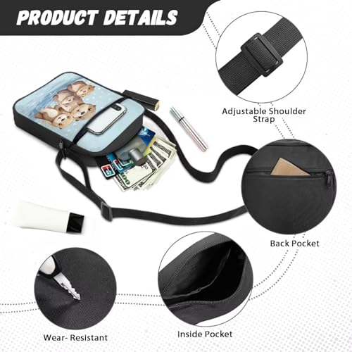 Womens Crossbody Bag Cell Phone Purse Wallet Small Shoulder Handbag for Workout Travel Gym - color: Cute Otter