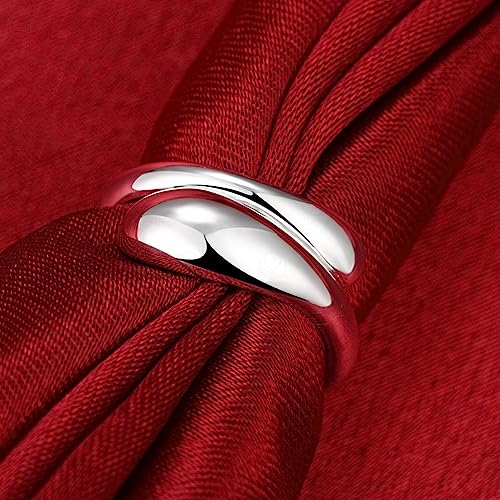 Handmade Rings 925 Sterling Silver Statement Rings Adjustable Chunky Stacking Band Ring for Women - color: Pattern 1