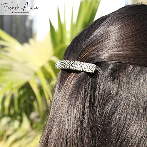 French Amie Small Opera 2 1/4 inch Celluloid Handmade Automatic Hair Clip Barrette - (Opera) - color: Opera