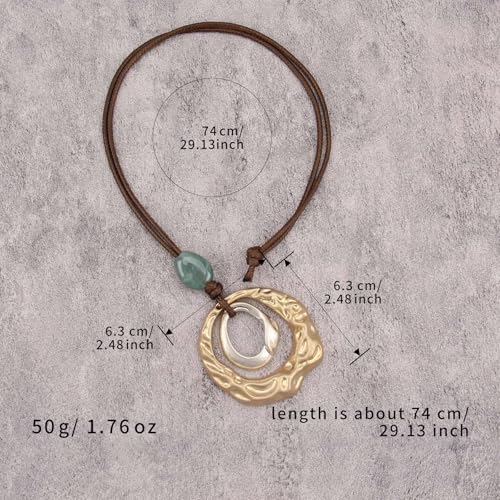 Chunky Necklace for Women Boho Pendant Necklace Statement Western Choker Necklaces for Women Vintage Bohemian Jewelry - style: Bohemian Choker Necklace