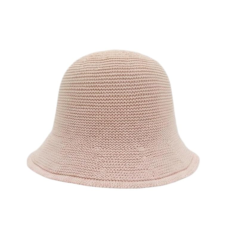 Women Straw Hat Beach Sun Cap Foldable Paper Knitted for Travel Summer Vacation Soft Lightweight Breathable - color: Pink