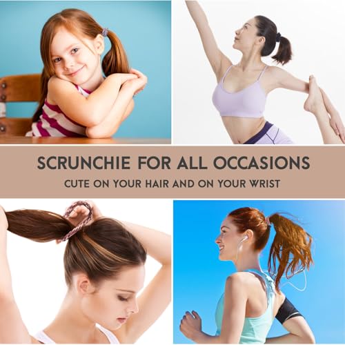 Youxuan Colorful Elastic Hair Ties, Soft, Stretchy, and Non-Damage Hair Rubber Bands, 10 Pack Strong and Durable Scrunchies for Women and Girls - color: Classic Color-BZ