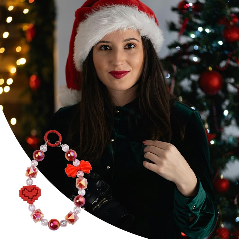 YangQian Phone Accessories Beaded Wrist Strap Case Lanyard Decoration Wristlet Keychain - color: Christmas Phone Wrist Strap