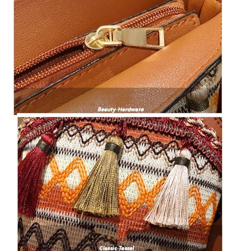 Handmade Native American Handbags, Woven Tassel Bucket Bag, Vintage Bag for Women Travel - color: 1pc-b