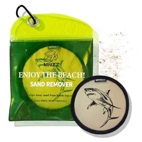 MNZZ Sand Eraser Remover Bag Towel Accessory for Beach Pool Picnic Camping Hiking Quick Dry Compact Travel Blanket Umbrella Hat Shell Tent Shovel Canopy Shade Cover Clip Kit - color: 1pcs Exquisite Round Shark