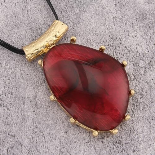 Leather Necklace for Women Large Pendant Hippie Choker Necklace Vintage Sweater Necklace Chunky Boho Necklaces for Women - style: Leather Vintage Necklace