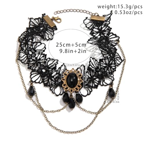 Dainty Black Upper Arm Cuff Bracelet for Women, Gothic Halloween Sexy Lace Harness Armlet Adjustable Upper Arm Chain Bangle Arm Band for Women - color: Lace