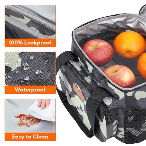 Lifewit Medium Lunch Bag, Insulated Lunch Box, Soft Cooler Cooling Tote for Adult Men Women, Camouflage 12-Can (9L) - color: Camouflage, size: Medium(9L)