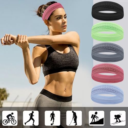 Workout Headbands Non Slip Headband Sport Headbands Sweatbands Elastic Sport Hair Bands for Sports Travel Indoor Fitness Gym - color: wide32