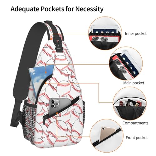 Sling Backpack For Men Hiking Daypack Crossbody Shoulder Bag Travel Chest Pack | Hiking - color: Baseball Pattern