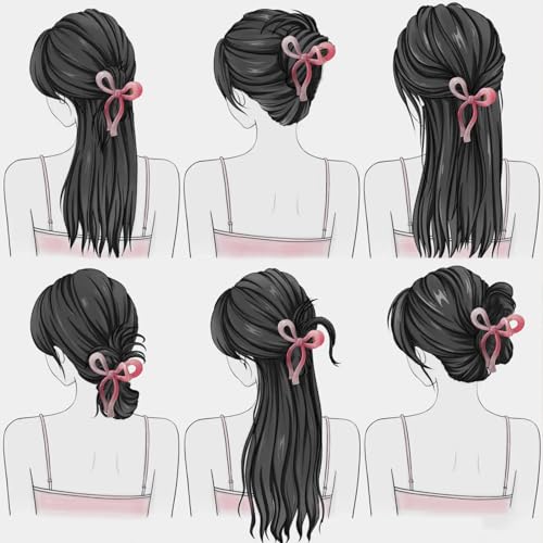 4 Pcs Bow Hair Clips Elegant Hair Claw Butterfly Hair Accessories for Girls Nonslip Butterfly Clips Hair Styling Accessories for Women - color: 4 Pcs-Unique Style