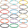 XIJIN 8Pcs Handmade Beaded Anklets for Women Boho Colorful Beads Ankle Bracelets Adjustable Foot Anklet Set - color: I