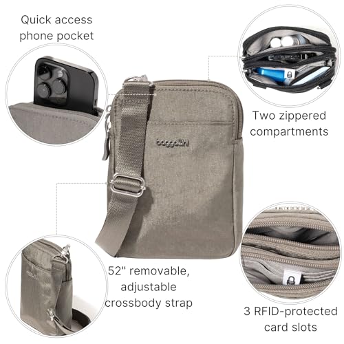 Baggallini Women's Modern Take Two Rfid Crossbody - color: Sterling Shimmer