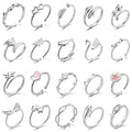TAMHOO 20 Pcs Adjustable Rings Set for Women - Finger Rings Pack Stackable Rings for Teens- Cute Rings for Teen Girls -in Gold and Silver Tone - color: #2-silver tone