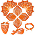 ILHSTY 60 Pcs Women Men Paisley Bandanas Bulk Unisex Bandanas Head Cowboy Scarf Necktie handkerchief Party Supplies - color: Orange