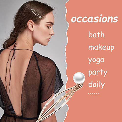 10 Pieces Geometric Metal Hair Clips and Barrettes for Women Girls - Hair Styling Accessories, Minimalist Wedding Headwear (Rose Gold) - color: Rose Gold