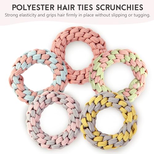 Youxuan Elastic Hair Ties for Women - No Damage, No Slip, No Pull Hair Bands - Comfortable Handmade Braided Polybands for Girls - 10-Pack Morandi Color Polyester Scrunchies - color: Morandi Color-BZ