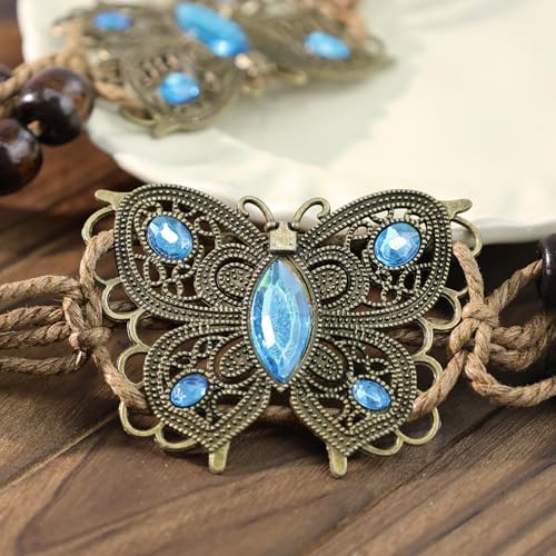 Women Braided Waist Belt Boho Woven Belt with Wooden Beads and Ring Clasp Vintage Long Tassel Rope Tie Belt for Dress - color: Brown 4