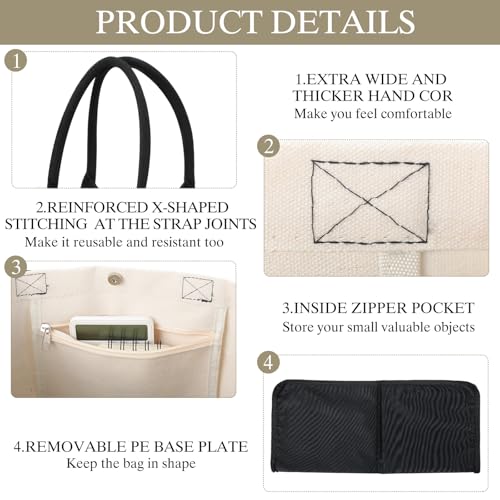 Silkfly 10 Pack Tote Bag for Women Gift Bags Canvas Tote Bag with Zipper Inner Pocket Birthday Bridesmaid Gifts for Women
