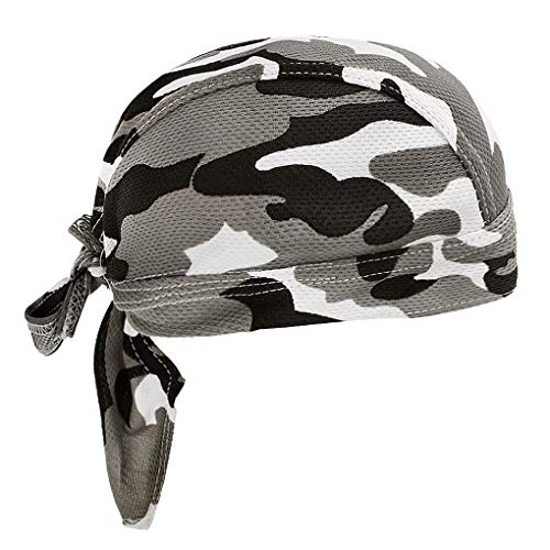 PURFUN Men Women Breathable Cycling Bandana Headscarf Adjustable Sweat Wicking Quick Dry Mesh Head Scarf Wrap Liner Skull Cap - color: Camou#2