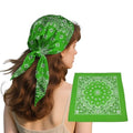 Bandana Single Pack Soft Thin 27 inch Cotton Paisley Extra Large Headwear - color: Green