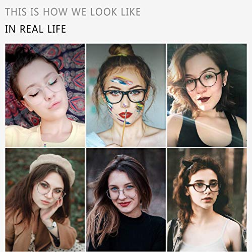 LifeArt Round Blue Light Blocking Glasses, Computer Glasses, Gaming Glasses, TV Glasses for Women Men (Black Purple, 0.25 Magnification) - color: 06_days_black Purple, size: +0.25 Magnification