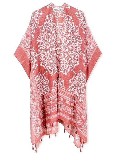 Breezy Lane Kimonos for Women Swimsuit Coverups Beach Cover Up Swimwear Cardigan Summer - color: A Rufous