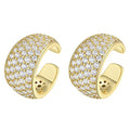 Thick Diamond Ear Cuff | Wide Gold Cuff No Piercing | Chunky Bold Cartilage Cuff Ear Wrap | CZ Hoop Earrings - style: 1 Pair 2 Cuffs