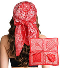 Sumolux Head Hair Scarf for Women Like Satin Silk Scarf Bandana Hair Wrapping Night Large Square Scarves 27.5" - color: Red Cashew Nuts