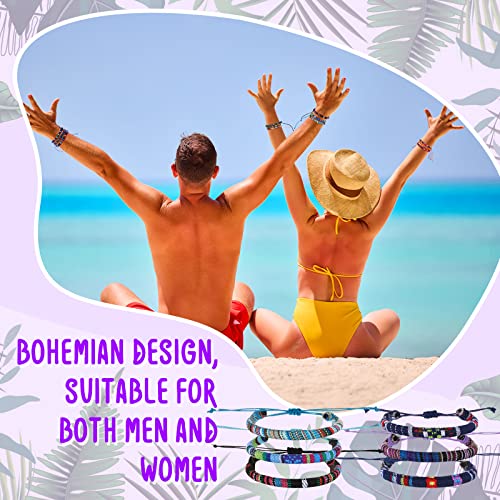 Yinkin 18 Pcs Boho Surfer Ankle Bracelets for Women Men Adjustable Handmade Braided Friendship Bracelet Waterproof String Rope Beaded Anklets Summer Beach Jewelry Gift - style: Basic Style